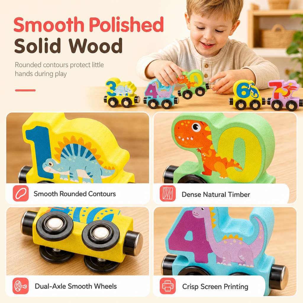 ♟️Montessori Magnetic Wooden Number Train, Early Learning Counting Toy, Perfect Gift for Toddlers Boys Girls🚂