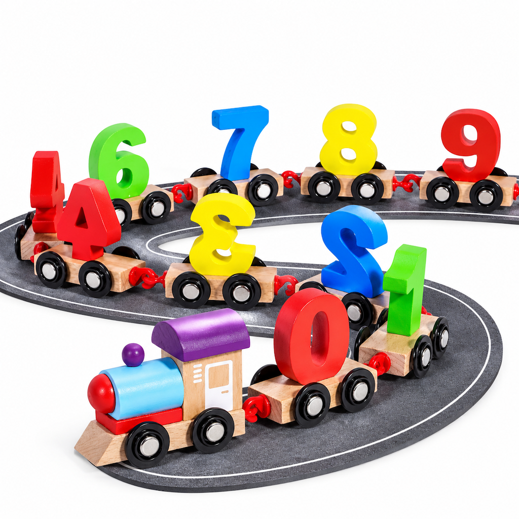 ♟️Montessori Magnetic Wooden Number Train, Early Learning Counting Toy, Perfect Gift for Toddlers Boys Girls🚂