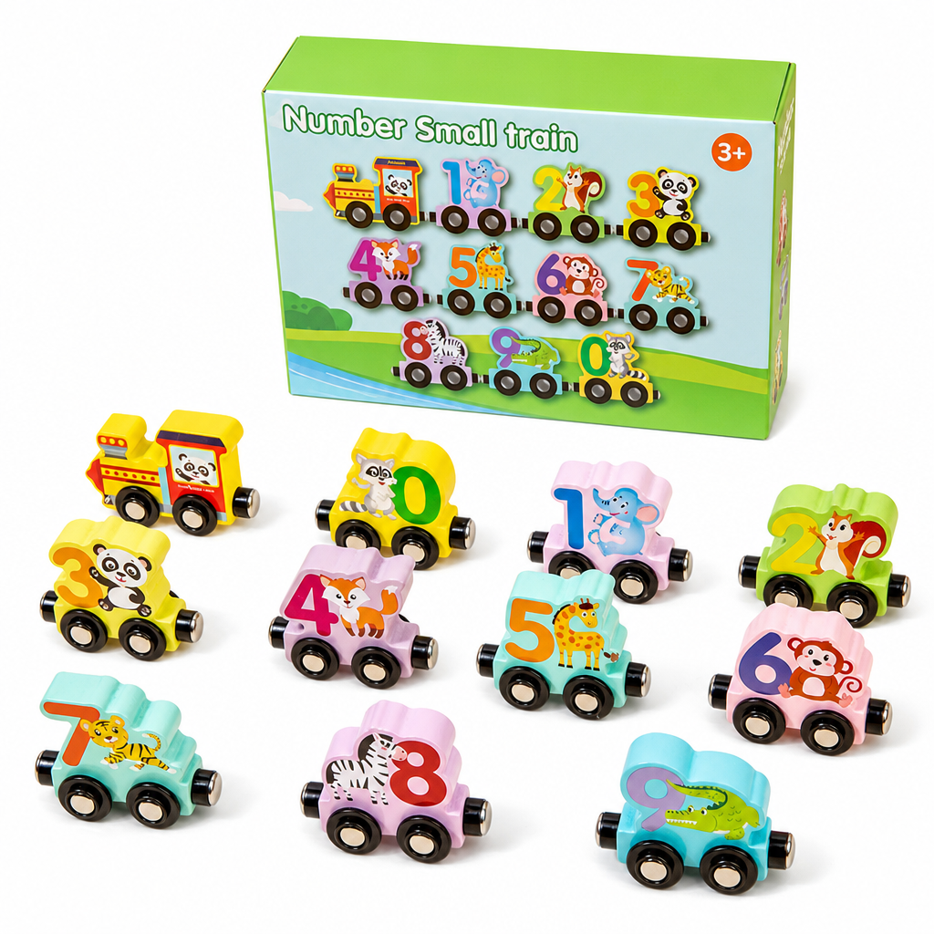 ♟️Montessori Magnetic Wooden Number Train, Early Learning Counting Toy, Perfect Gift for Toddlers Boys Girls🚂