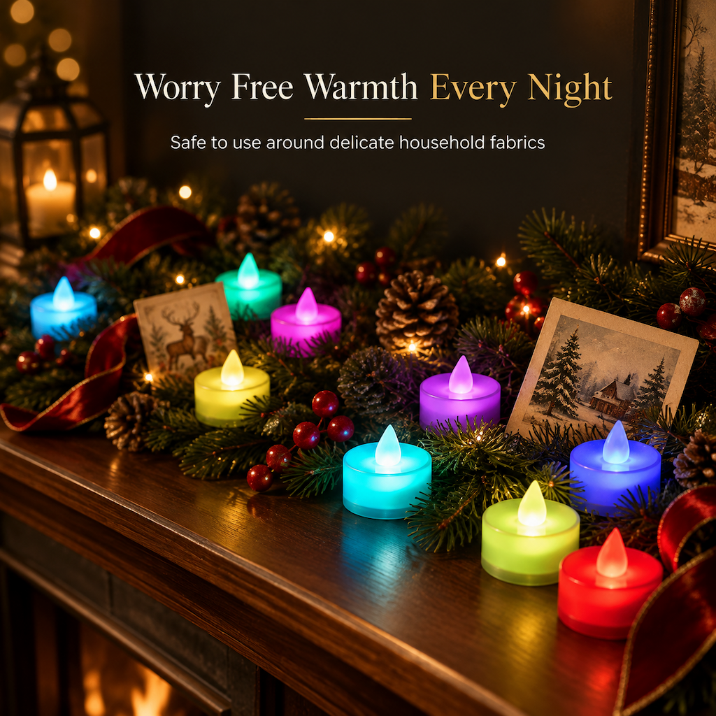 🕯️24 Pack LED Flameless Tea Light Candles