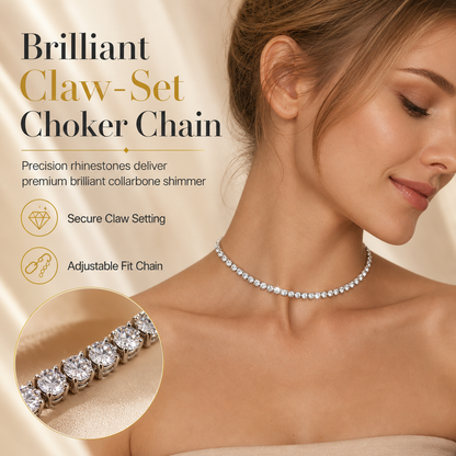 ✨ Elegant Rhinestone Choker Necklace for Women – Sparkling & Sophisticated 💎