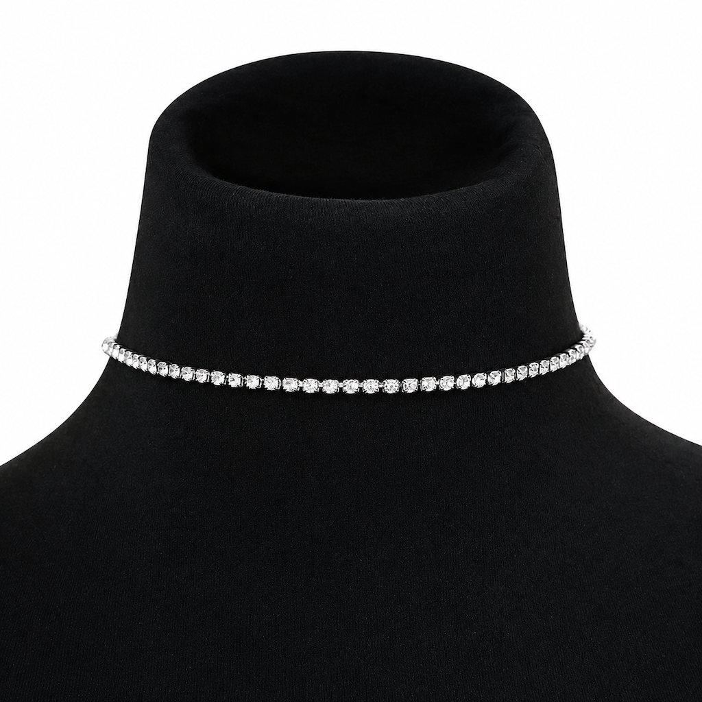 ✨ Elegant Rhinestone Choker Necklace for Women – Sparkling & Sophisticated 💎