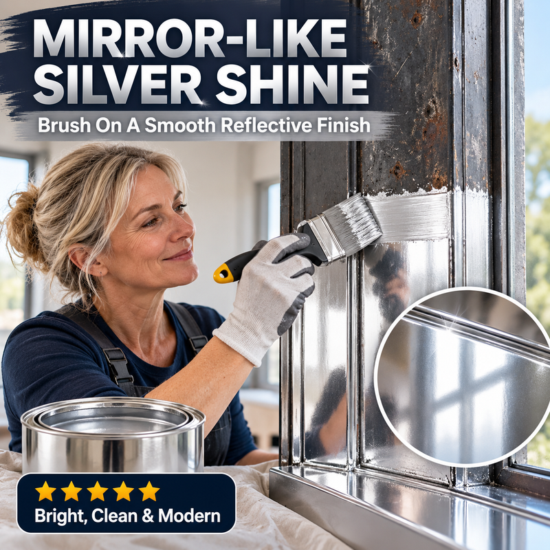 🎨 Water-Based Metallic Silver Paint for Metal Renovation