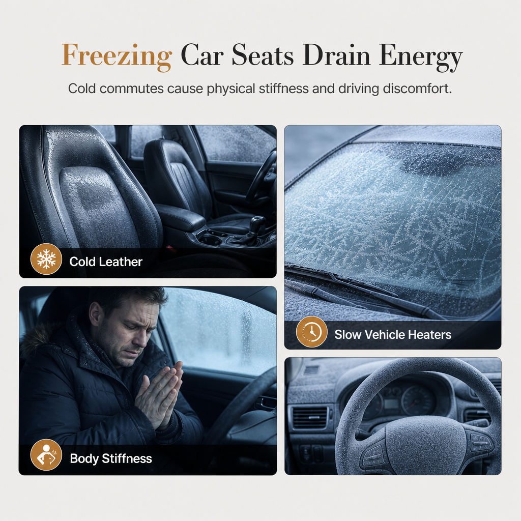 🚗50% OFF NOW!❄️🔥 Heated car seat cushion | Electrically heated, warms up quickly for car seats 🚗