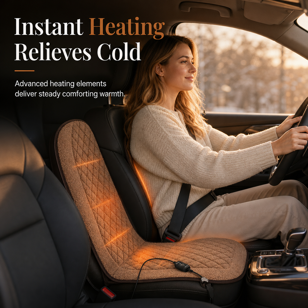 🚗50% OFF NOW!❄️🔥 Heated car seat cushion | Electrically heated, warms up quickly for car seats 🚗