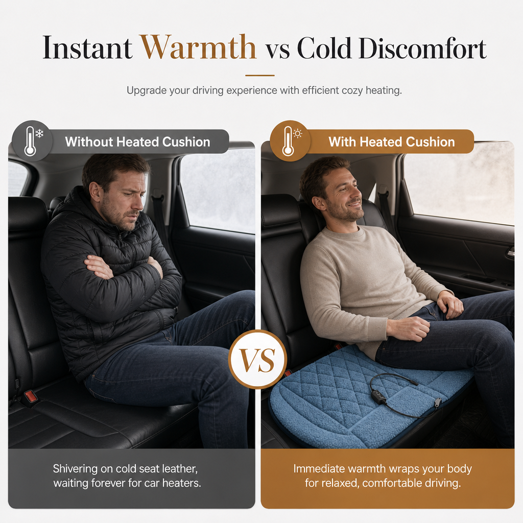 🚗50% OFF NOW!❄️🔥 Heated car seat cushion | Electrically heated, warms up quickly for car seats 🚗