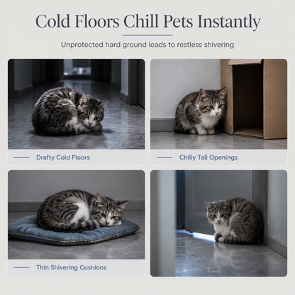 Thickened Warm Enclosed Cat Bed Sleeping Bag Soft Plush Pet Cave Bed Mat for Autumn and Winter