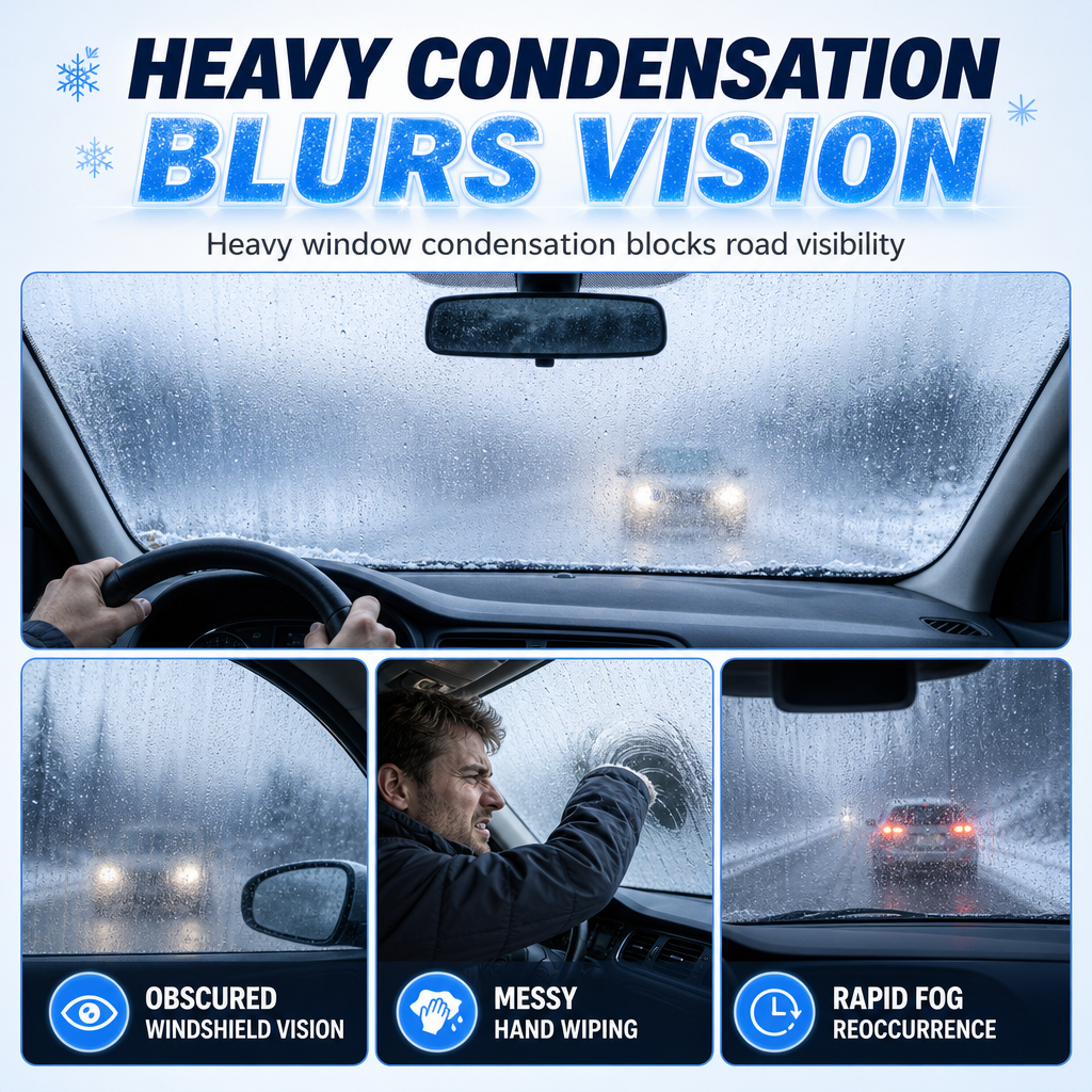 Car Glass Anti Fog and Anti Freeze Paste Winter Defogging and Anti Condensation Cream for Windshield and Rearview Mirror