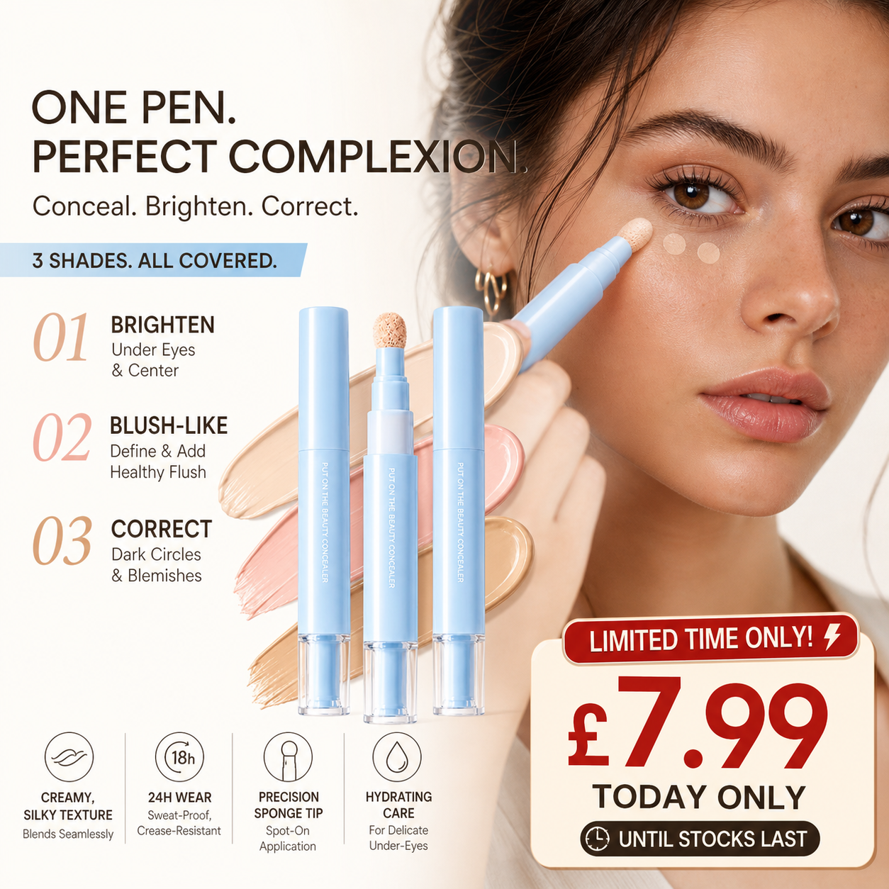 🔥💙Multipurpose Concealer & Foundation Eye Concealer -👍24-hour Long-lasting